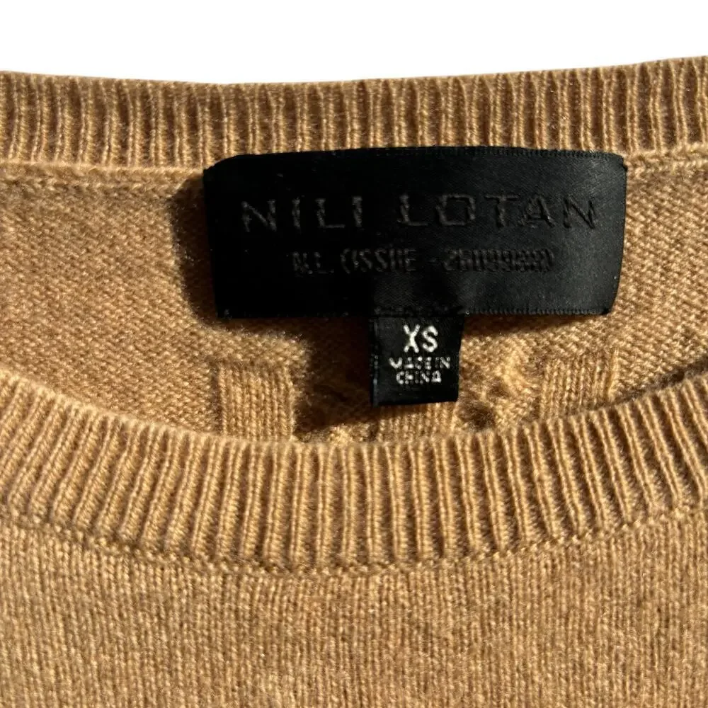 Nili Lotan Cashmere Boyfriend Sweater Size XS in Camel Boxy Fit